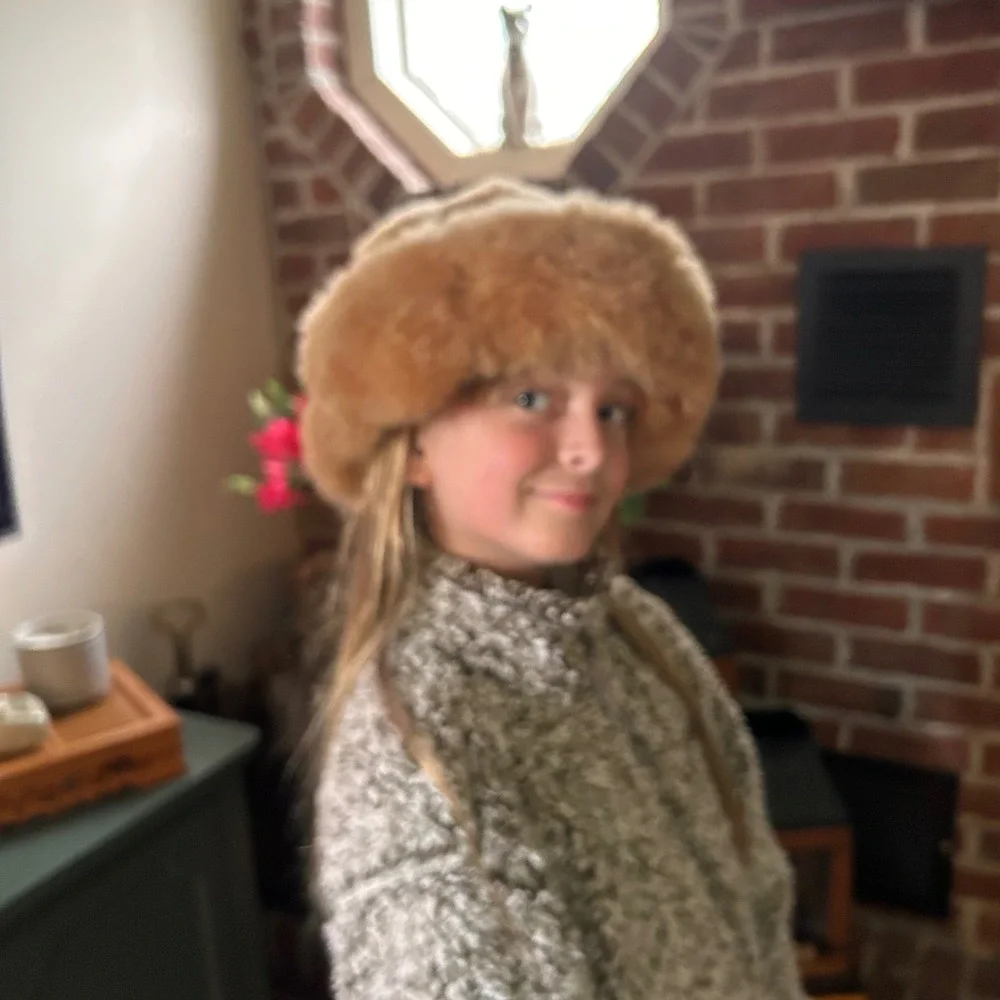 Handcrafted Alpaca Fur Cossack Hat Tan Camel Women Girls Winter Peruvian Soul